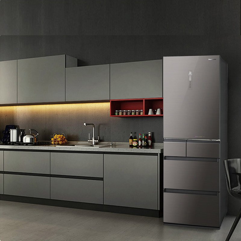 松下(panasonic)nr-e411bg-xt自动制冰风冷无霜玻璃多门家用嵌入式