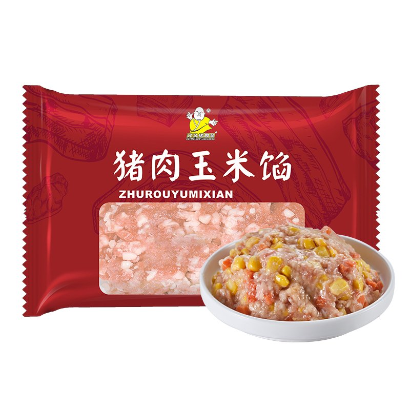 猪肉玉米馅300g 光头佬联圣 招牌手工速冻锁鲜儿童饺子馅 家庭装 新鲜包子馅馄饨蒸饺水饺馅