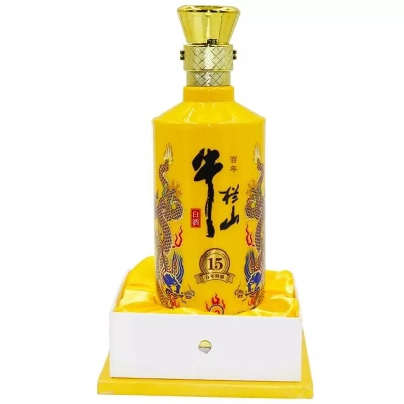 牛栏山北京二锅头百年特酿15小黄龙浓香型纯粮酒500ml*6整箱礼盒装52度高度酒