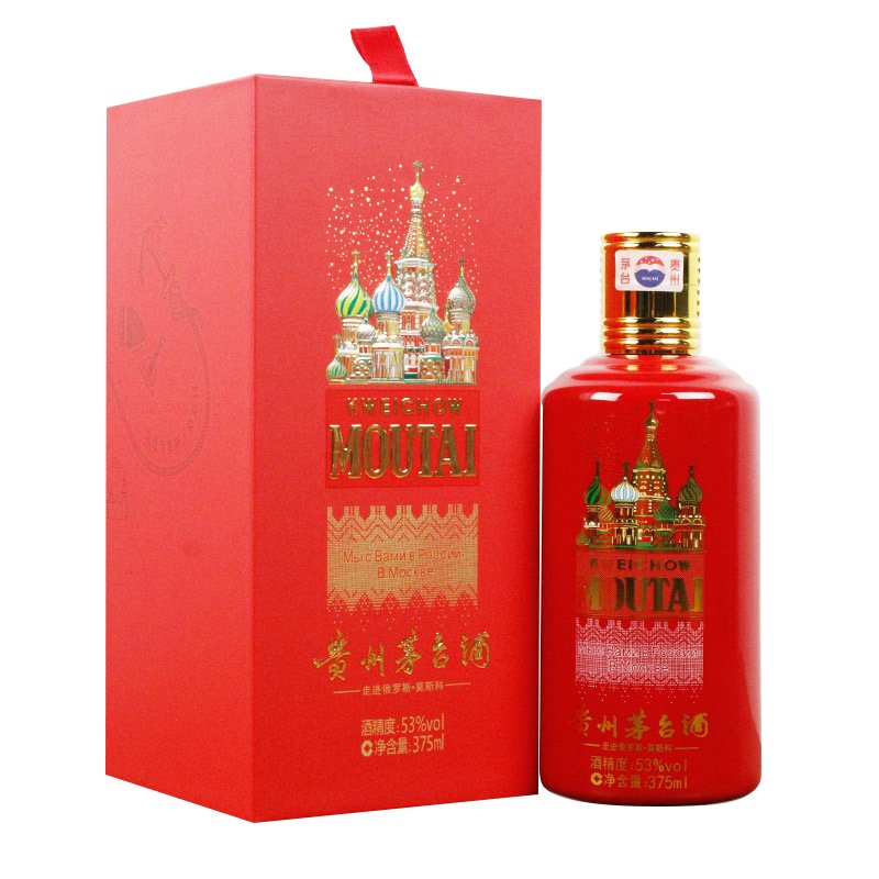 茅台（MOUTAI）贵州茅台酒 走进俄罗斯·莫斯科 375ml 单瓶装