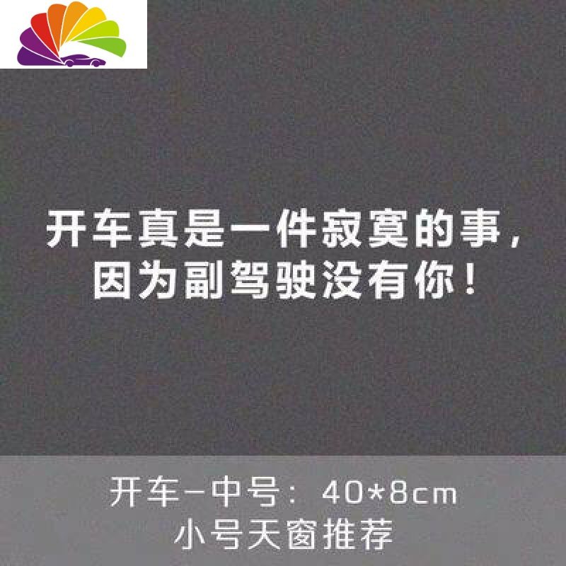 我们没有故事了再见我的女孩车贴创意文字抖音汽车天窗装饰车贴纸 开车真是一件寂寞的事40cm白色