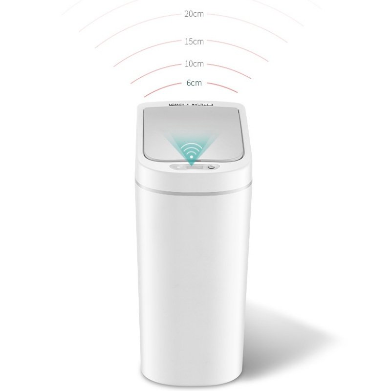 防水智能感应垃圾桶阿斯卡利(ASCARI)自动开盖家用浴室厨房卧室 白色7L+360个垃圾袋DZT-7-2S