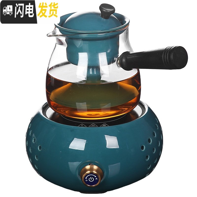 三维工匠玻璃电陶炉煮茶器套装家用网红花茶蒸茶电热煮茶壶茶炉小型全自动 白梓山(蒸煮)壶+禅智白电陶炉+6杯