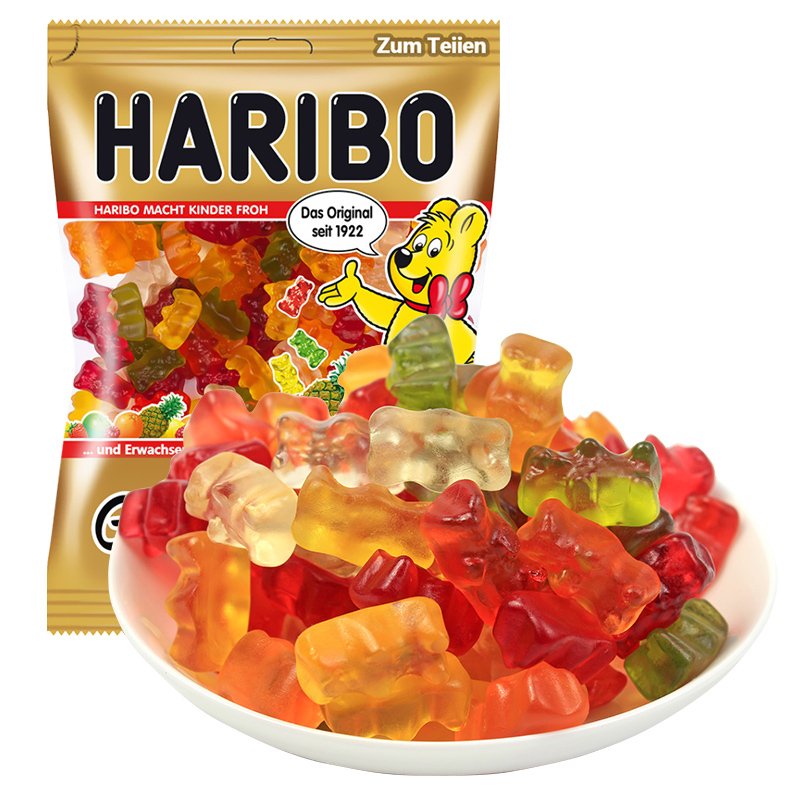 德国进口haribo哈瑞宝金熊软糖200g小熊水果qq糖儿童糖果橡皮果汁糖