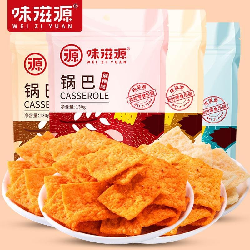 【味滋源老农家锅巴130g*3袋】膨化即食老襄阳特产锅巴休闲淘花 五香味130g【3袋】_444_348