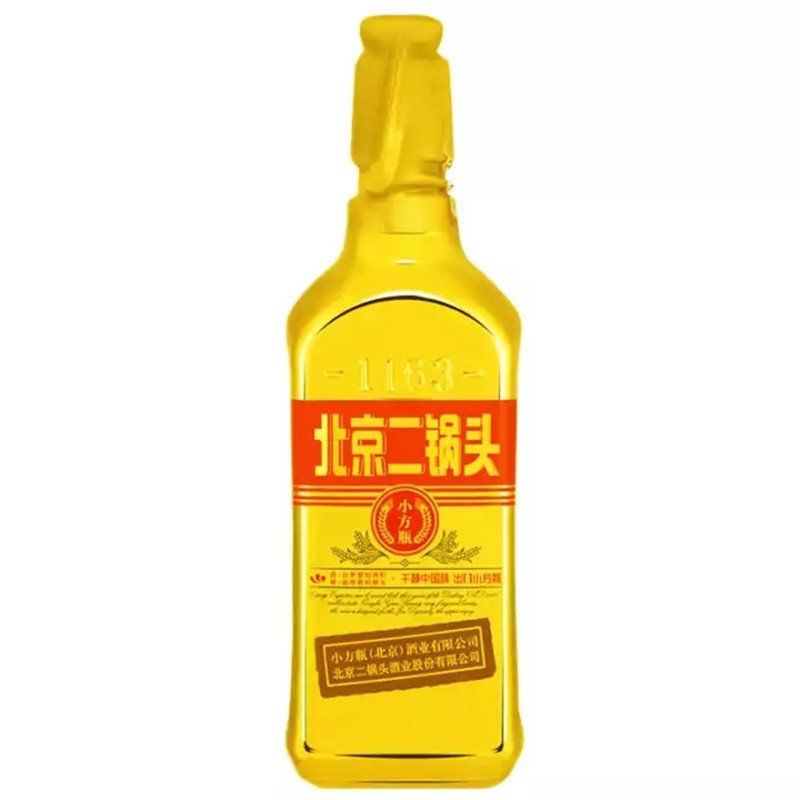 永丰牌二锅头 46度清香型 出口型小方瓶 金瓶500ml *12瓶 整箱装