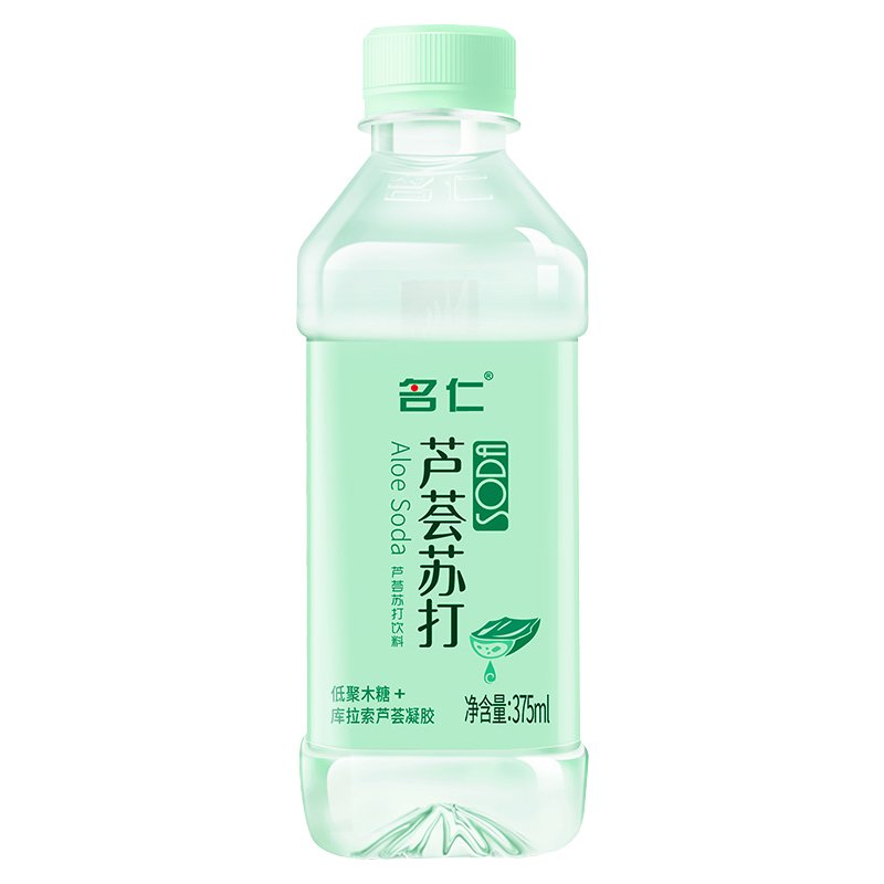 名仁芦荟苏打水饮料无汽低糖饮料批发整箱375ml*24瓶/箱芦荟味