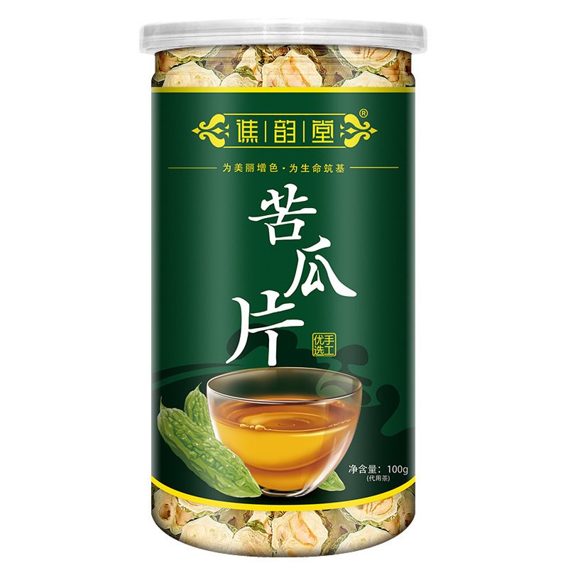 谯韵堂 苦瓜片茶100g苦瓜片干新货泡水原味苦瓜干片茶罐装泡茶凉茶