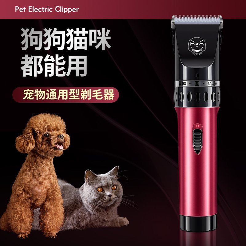 狗狗剃毛器宠物电推剪泰迪猫咪狗毛推子专业剃毛机剃毛刀理发神器 金色送钢剪刀刚排梳+备用刀头指甲剪套装_954