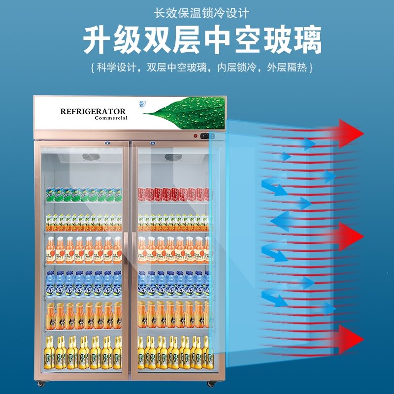 饮料展示柜冷藏保鲜蛋糕柜妖怪商用立式风冷单双开门啤酒冰柜冰箱超市(i3e)_13