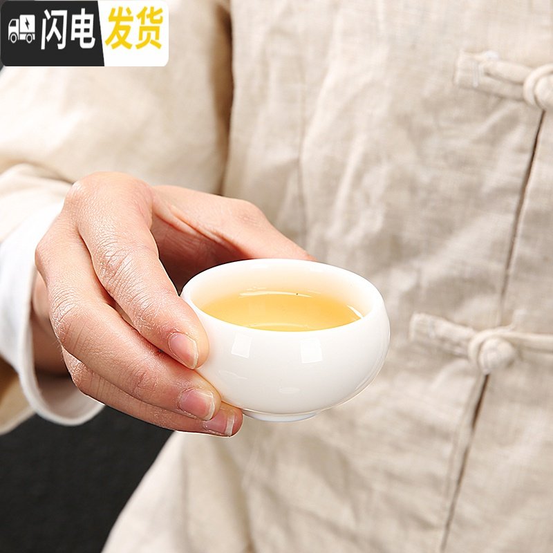 三维工匠高白玉瓷功夫茶具羊脂玉套装茶壶杯陶瓷盖碗整套家用礼盒德化白瓷 猪油白玉瓷10件套盖碗侧把壶礼盒装