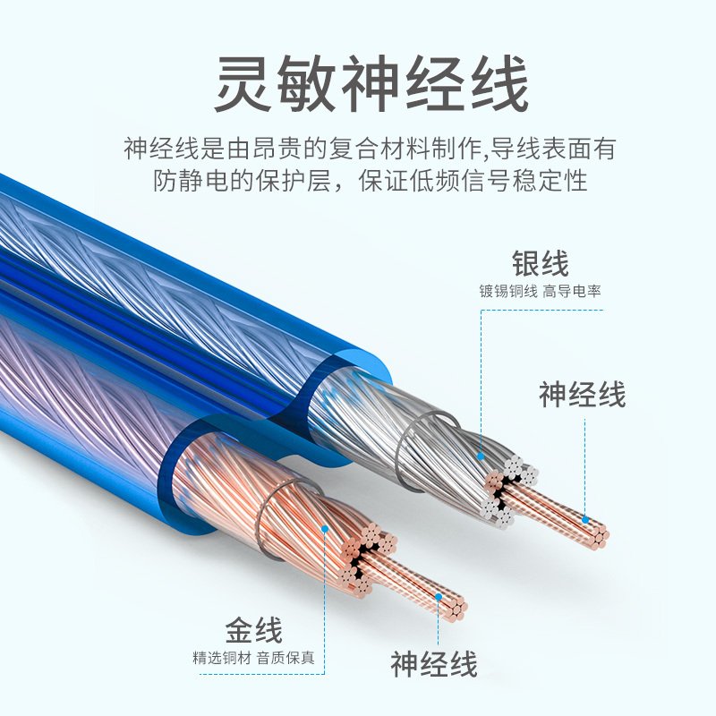 秋叶原（CHOSEAL）音响线高保真家庭影院音箱线环绕功放喇叭线发烧级音频线 QS6223T60