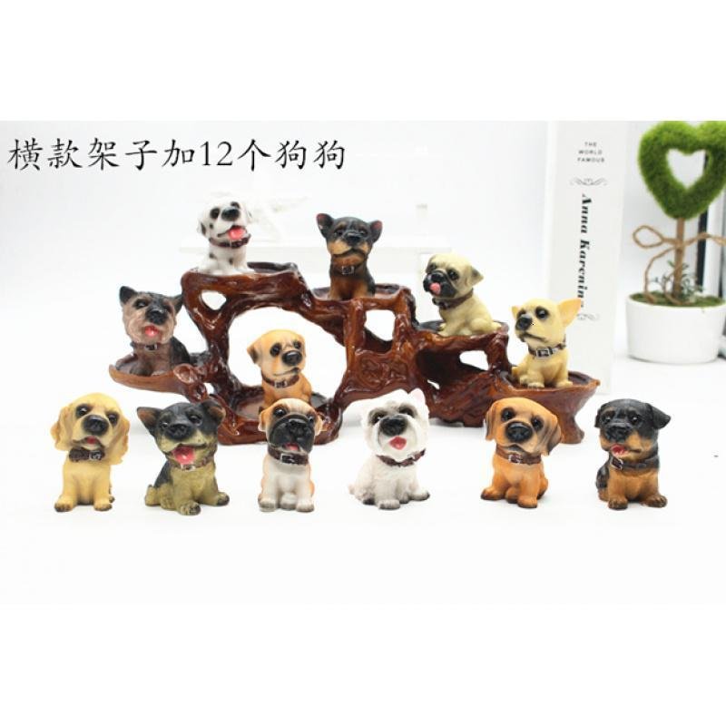 仿真树脂12只名犬小狗狗 创意汽车家居装饰摆件 生日工艺礼品_813_567