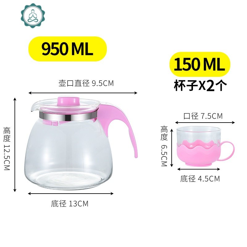 玻璃泡茶壶飘逸杯冲茶水过滤器家用耐热耐高温加厚花茶壶茶具套装 封后 【店长推荐】950mL单壶+2莲花杯