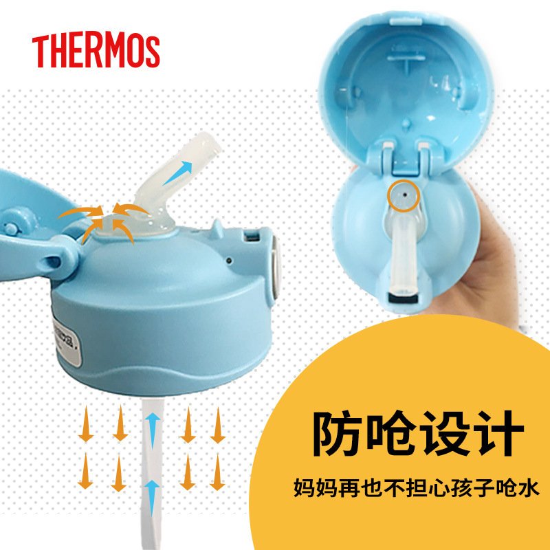 儿童卡通保温杯子 学生创意吸管杯代理 蓝色叮当猫