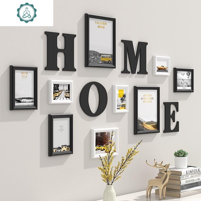 客厅照片墙装饰相框挂墙贴免打孔组合创意相片墙相册墙网红背景墙 封