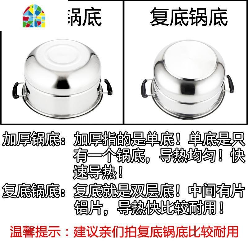 蒸锅不锈钢加厚三层2层3层四层多层家用蒸电磁炉通用锅具蒸笼 FENGHOU 32cm三层复底_288