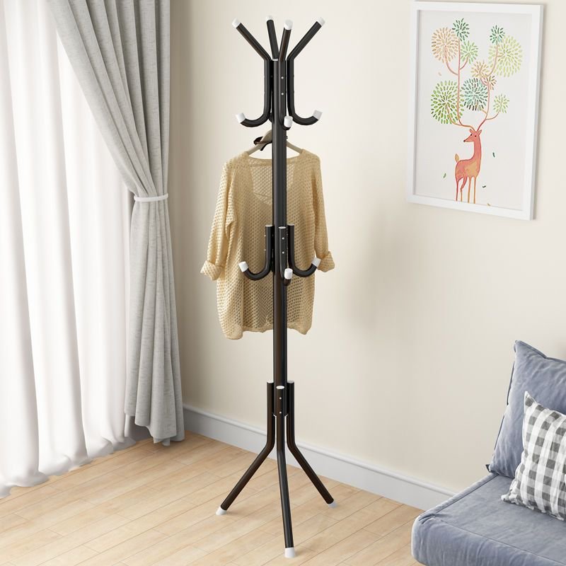 落地衣架 卧室衣帽架 简易挂衣架客厅挂包挂衣服架子 豪华款酒红-(12