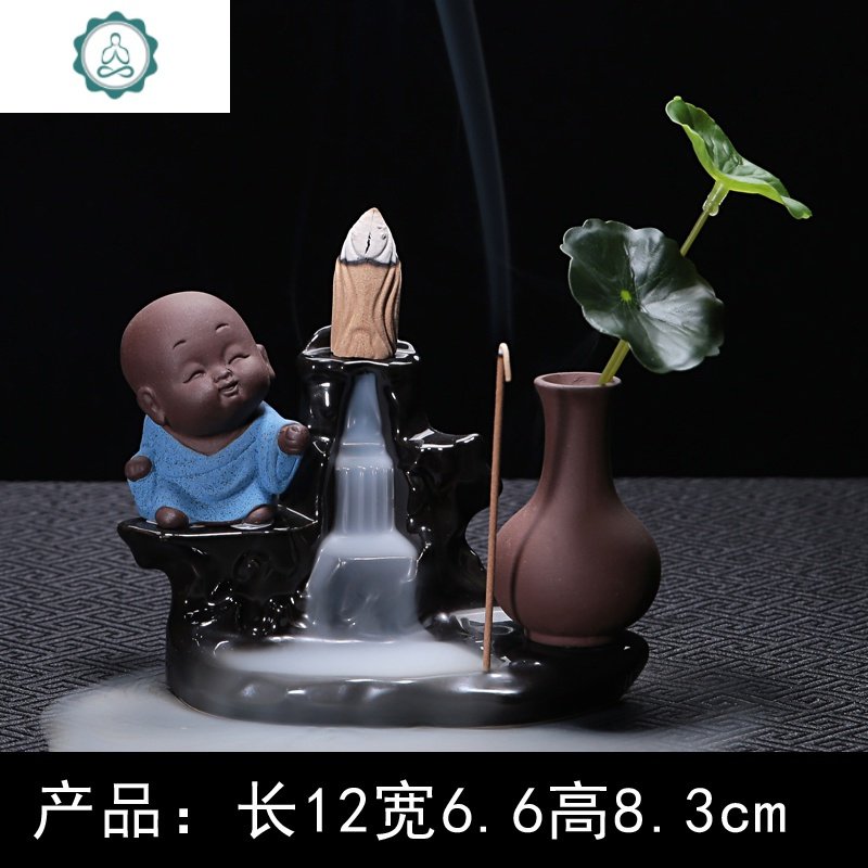 创意小花器花插花瓶倒流香炉紫砂观沧海高山流水陶瓷办公家居摆件 封后 高山流水之鹰杨万里 小