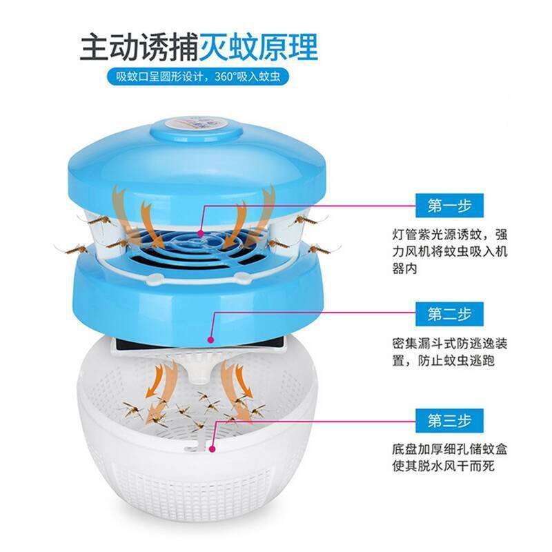 MI灭蚊灯神器驱蚊器灭蚊家用蚊子室内卧室黑科技插电无味杀捕吸蚊 三维工匠 粉色+适配器+1份诱蚊剂