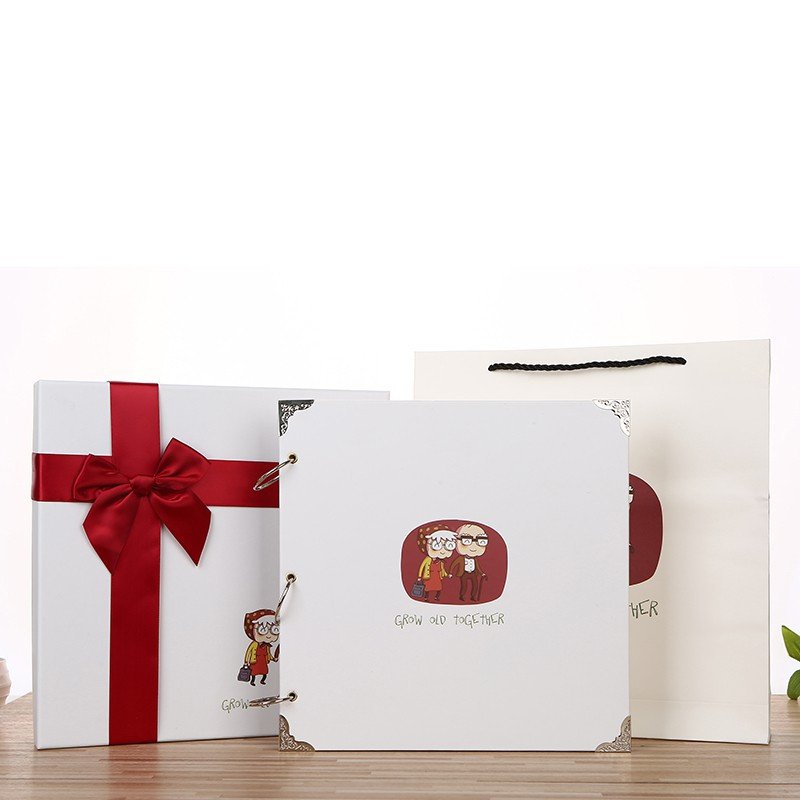 相册diy手工创意情侣浪漫粘贴式拍立得自制纪念册个性送男友 三维工匠 10寸一起变老（加隔页纸）【白卡】