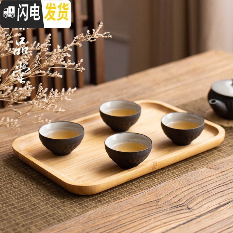 三维工匠竹子茶盘家用简约茶海家用干果托盘长方形小茶台茶海大号竹制茶盘 竹制托盘（30*20）