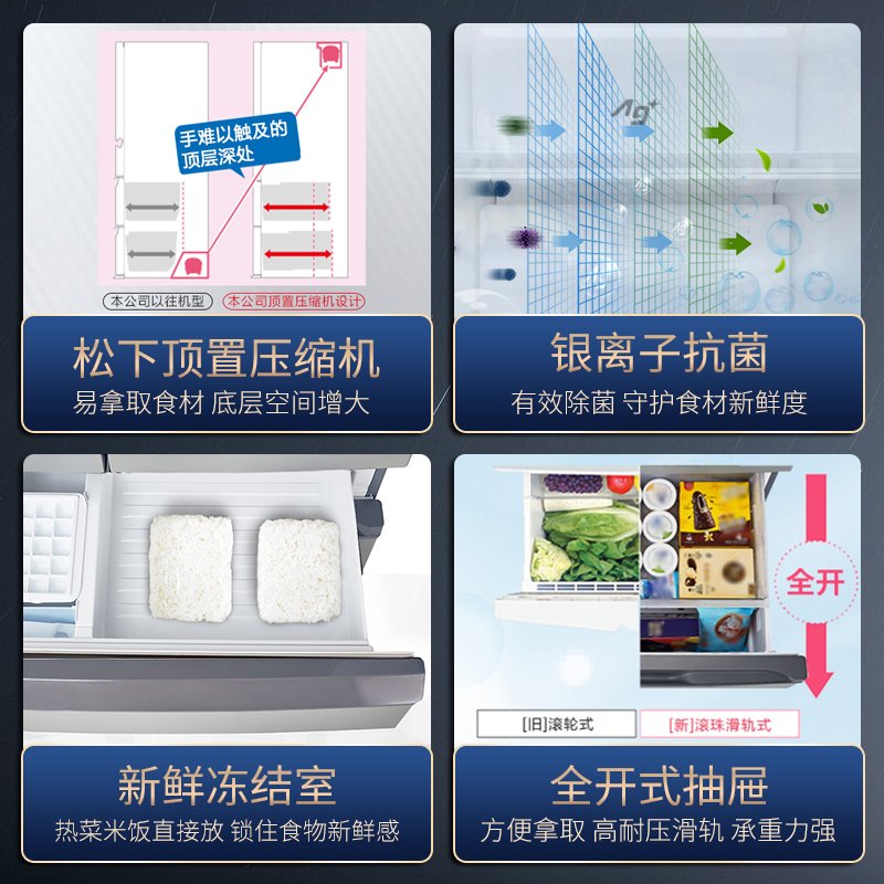 松下(Panasonic ）532升多门家用无霜变频电冰箱