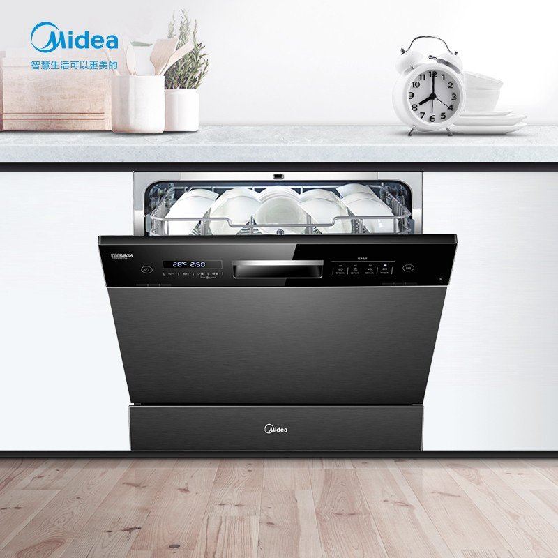 美的（Midea）8套 嵌入式 家用洗碗机 热风烘干 自动感应除菌 烘存一体 全自动刷碗机 【13套A66KTX