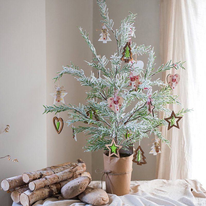 Christmas中诞树摆件盆景雪松装饰家用橱窗桌面地面个性 纸杯雪杉圣诞树（大号）