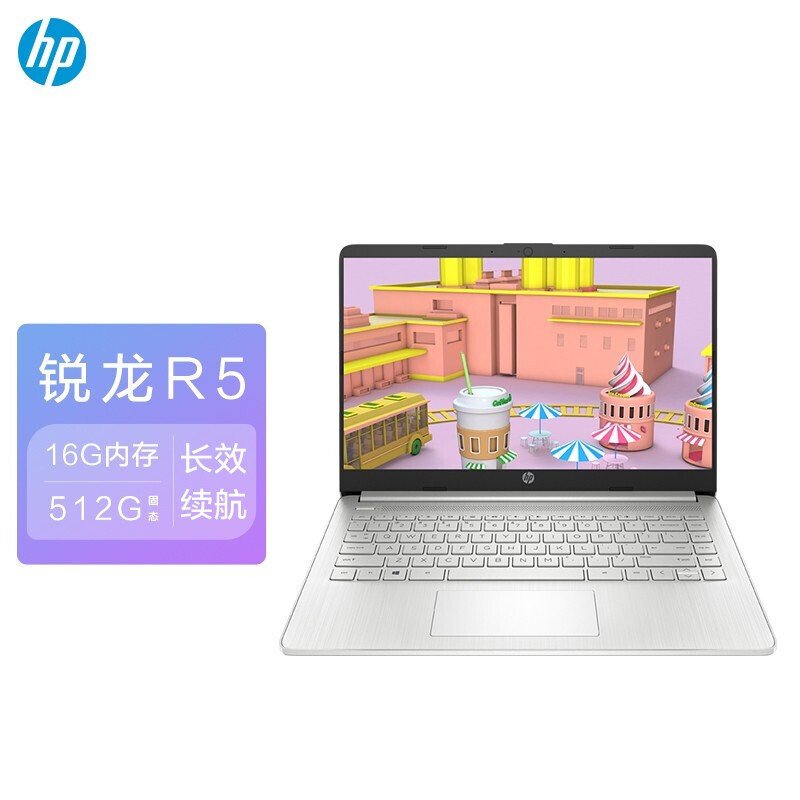 惠普(HP)星14青春版 14英寸轻薄笔记本电脑R5-4500U 16G 512G