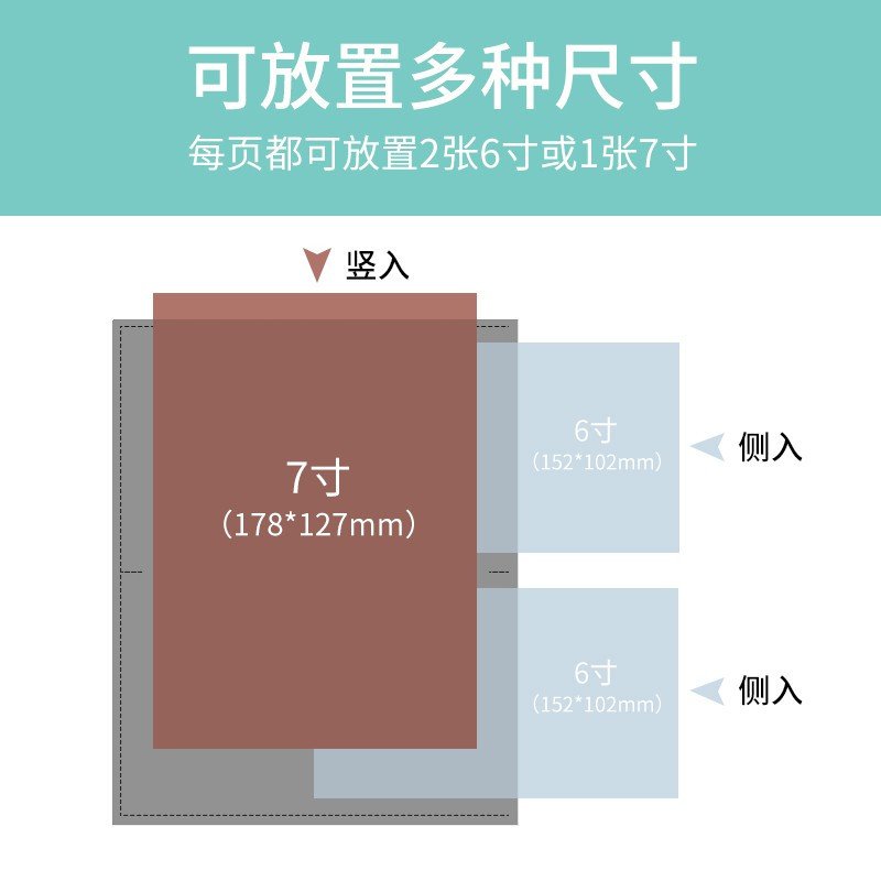 简约明信片收纳册日式6寸7寸相册本纪念册七寸插页式家庭影集 三维工匠 桔色