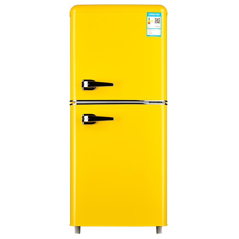 志高(chigo)bcd-132 复古冰箱 柠檬黄