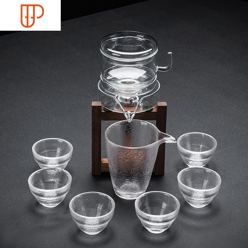 透明玻璃茶具套装家用半自动懒人泡茶壶过滤耐热红茶功夫茶杯小套