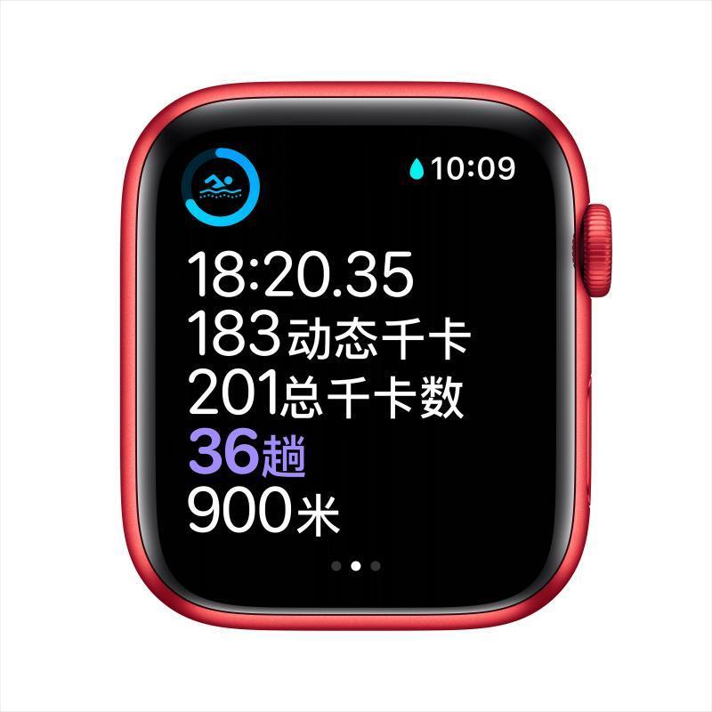 苹果/Apple Watch Series 6 智能手表 40毫米 GPS版 （红色铝金属表壳 红色运动表带）M00A3