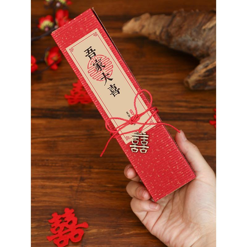 请柬结婚2021中国风创意个性定制可打印复古中式请帖婚礼喜帖 FENGHOU 吾家大喜_喜字款请柬【78419L