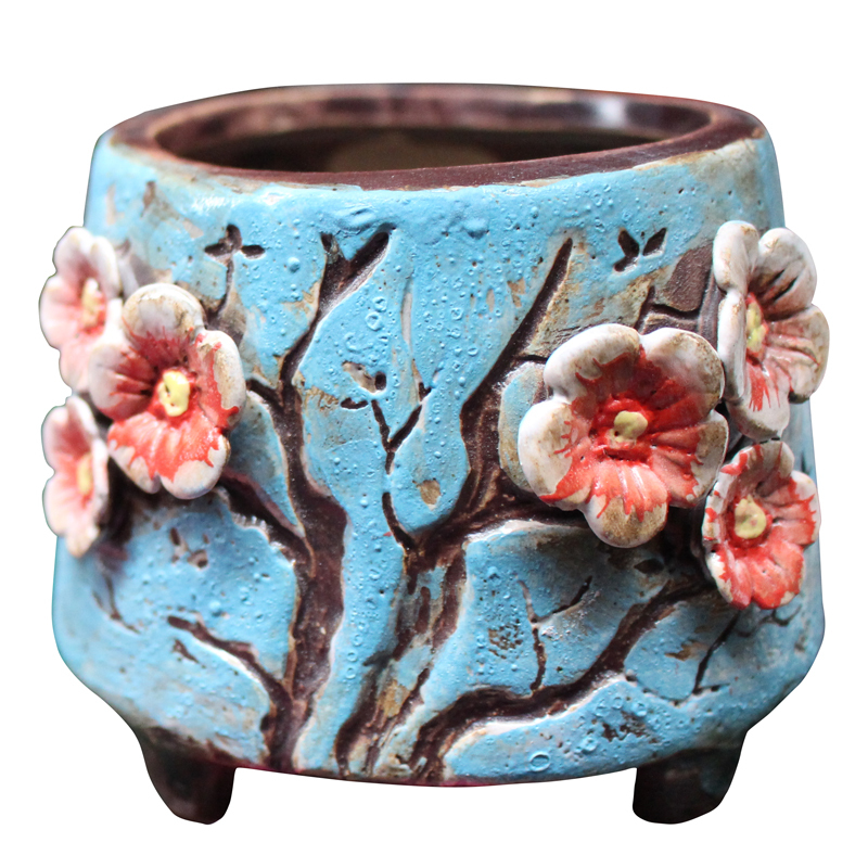 多肉花盆景德镇复古手工创意肉肉植物粗陶古达韩式多肉大小号盆栽 花