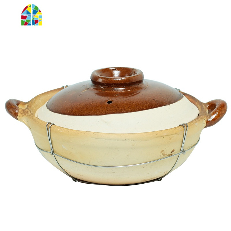 砂锅广东老式陶土粗砂锅家用 fenghou 平耳小号绑铁丝小孩一人份量