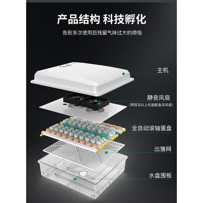 孵化器小型家用型全自动智能孵化机鸡鸭鹅鸟孵化箱鹌鹑孵蛋器 12枚全自动孵化机（智能控温+可调蛋盘+照蛋）