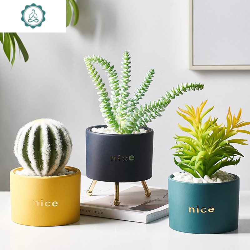 北欧ins风仿真多肉植物装饰小摆件 创意客厅办公桌面假花绿植盆栽 封