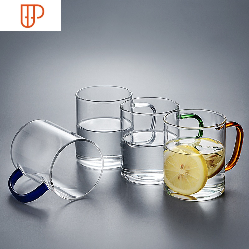 耐热钢化玻璃杯带把手家用套装客厅透明泡茶杯喝水杯子