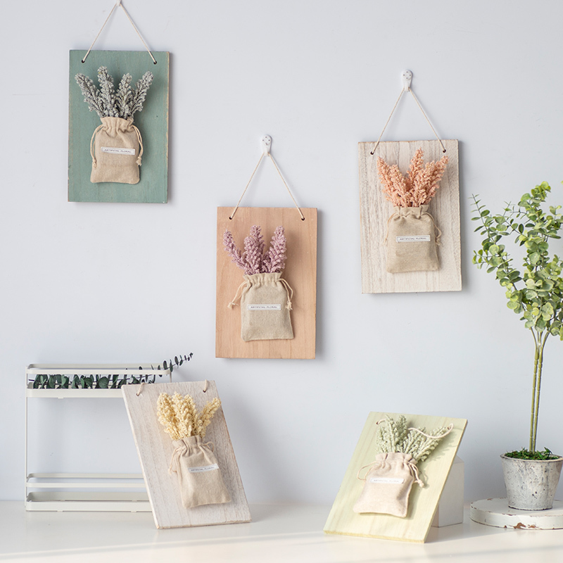 挂墙面上小装饰品创意壁挂件卧室植物仿真假花房间ins风客厅酒吧 深