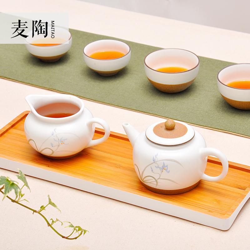 定窑手绘公道杯功夫茶具单品茶杯茶海_464