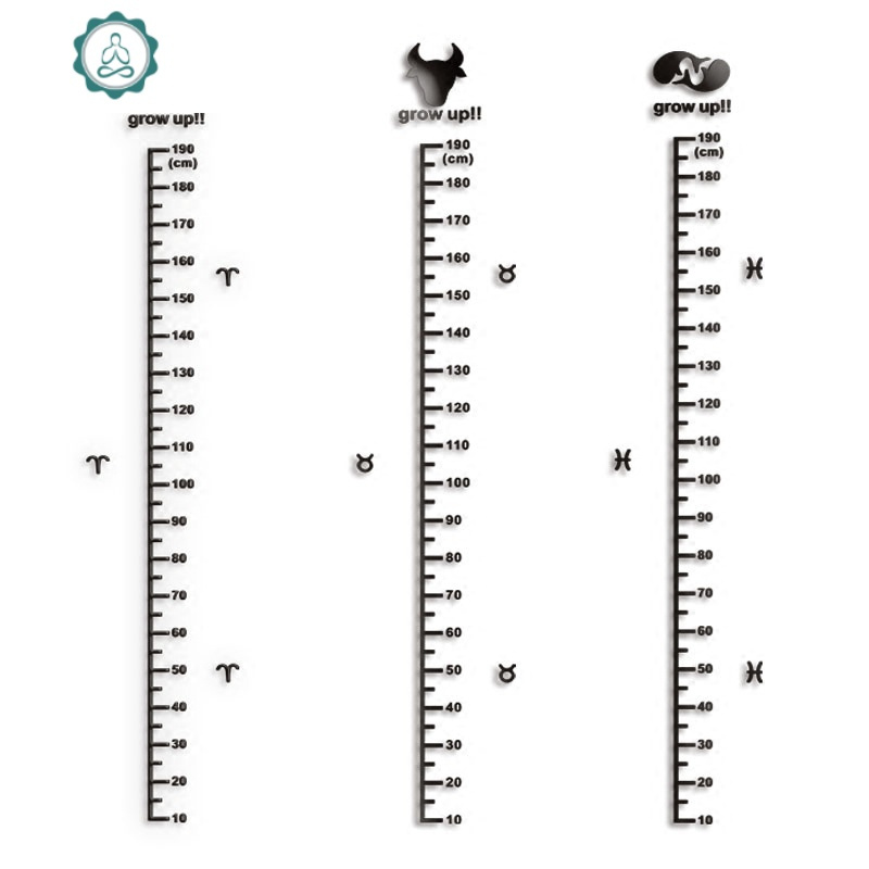 亚克力3d立体墙贴卡通十二星座测量身高贴卧室儿童房玄关量身高尺 封后 水瓶座 大