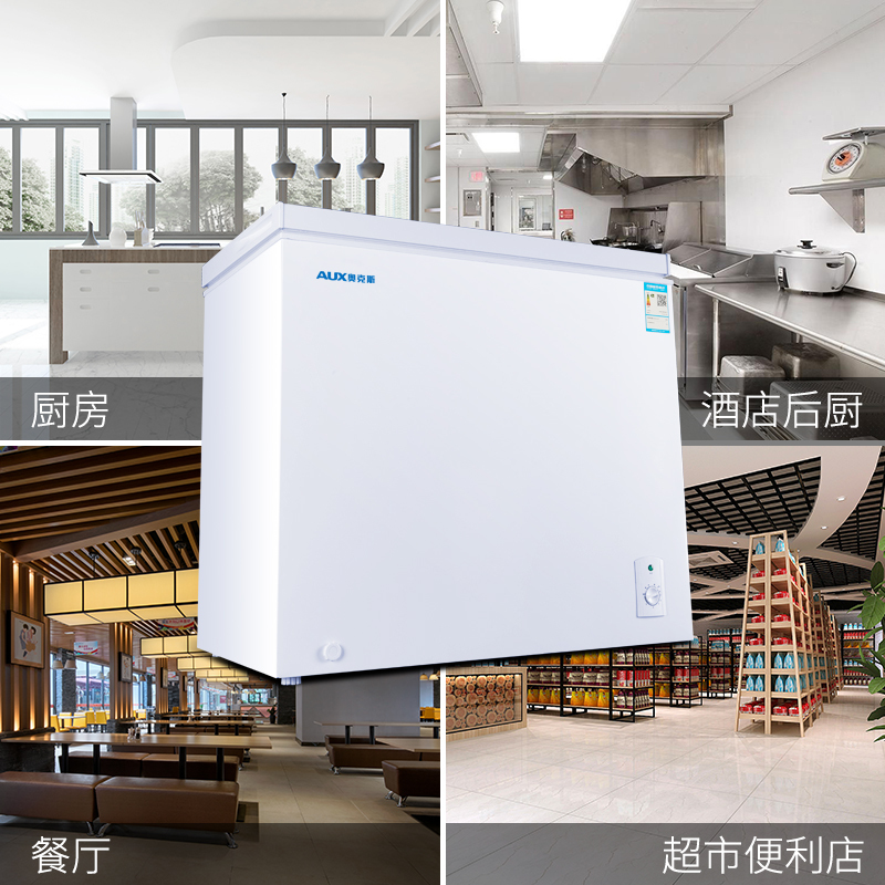 奥克斯200L/升冰柜商用家用冷藏保鲜冷冻两用大容量冷柜小型冰箱 白色322L标准款【高性价比 全国联保冷