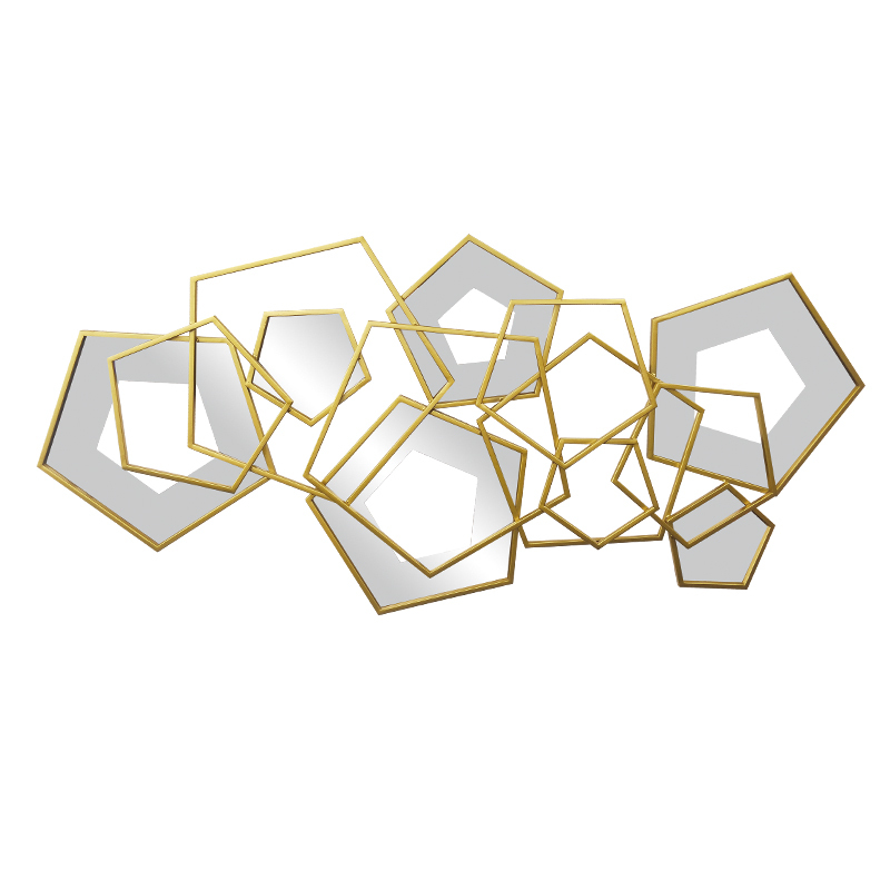 客厅金属墙面装饰挂件轻奢现代不锈钢镜子餐厅玄关样板间壁饰壁挂 三维工匠 1.5米_713
