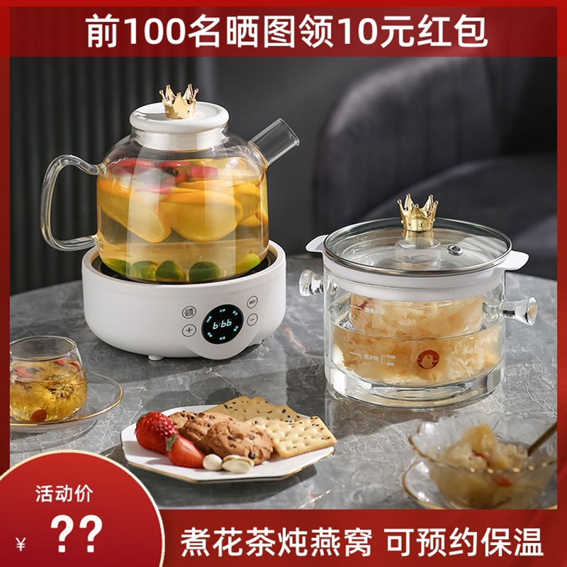 花茶养生壶家用多功能玻璃煮茶壶水果茶煮茶器燕窝专用炖盅隔水炖(RaC)_6