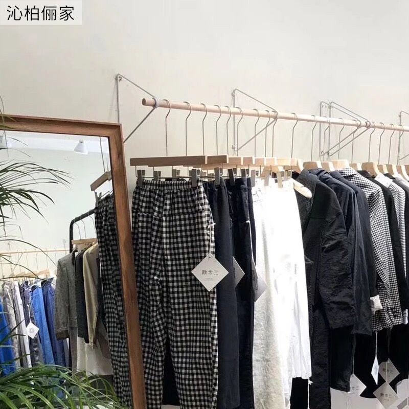 服装店展示架上墙童装货架男女装铁艺壁挂式衣架陈列侧挂正挂组合晾晒架 三维工匠 侧挂200CM 官方标配