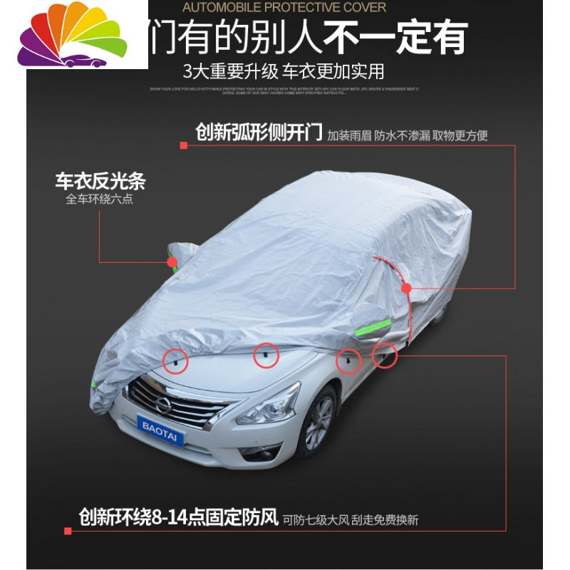 特斯拉Model3/ModelS车衣车罩防晒防雨加厚专用隔热防冰雹遮阳套 ModelS【加厚棉牛津涂银+弧形侧开_501