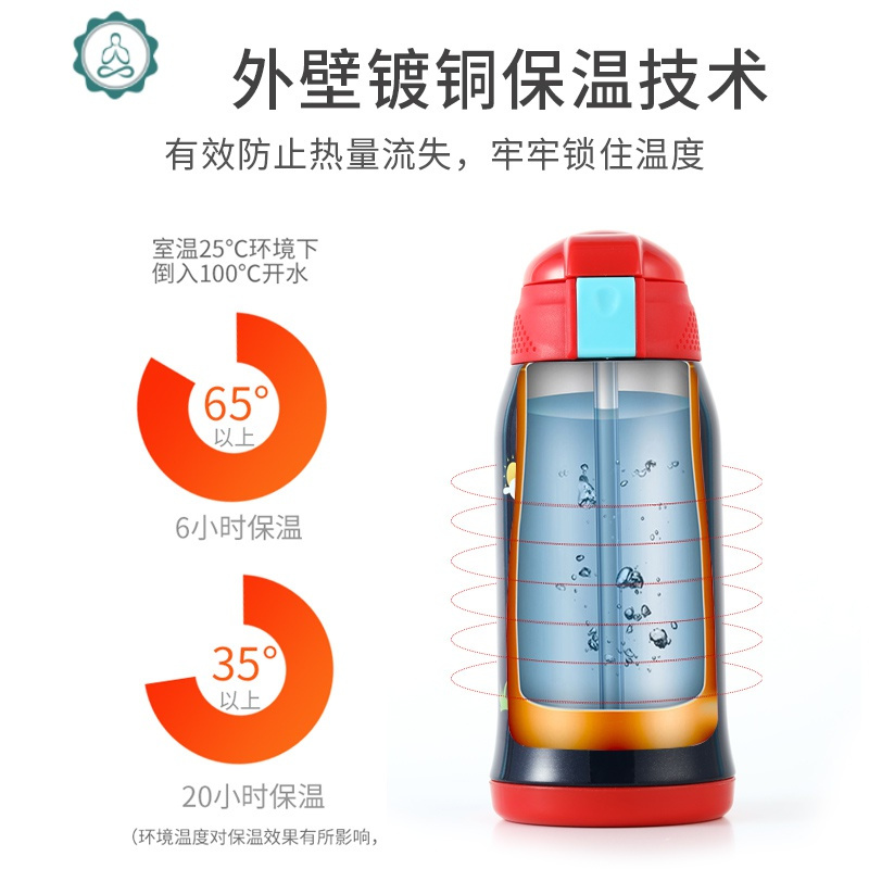 儿童保温杯带吸管两用小学生 幼儿园防摔水杯男女宝宝水壶 封后 小狮子【无缝316】一杯三用