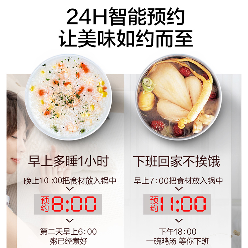 苏泊尔电饭煲家用4L电饭锅小型智能多功能柴火饭锅 灰色4L47A06E